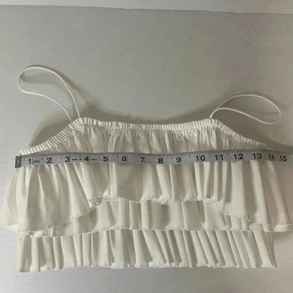 3 FOR $15 Zara White Ruffle Crop Top Size S - Picture 7 of 7